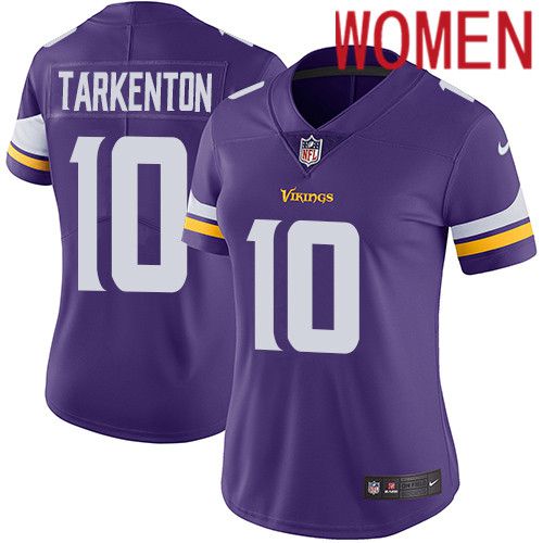 Women Minnesota Vikings #10 Fran Tarkenton Nike Purple Vapor Limited NFL Jersey